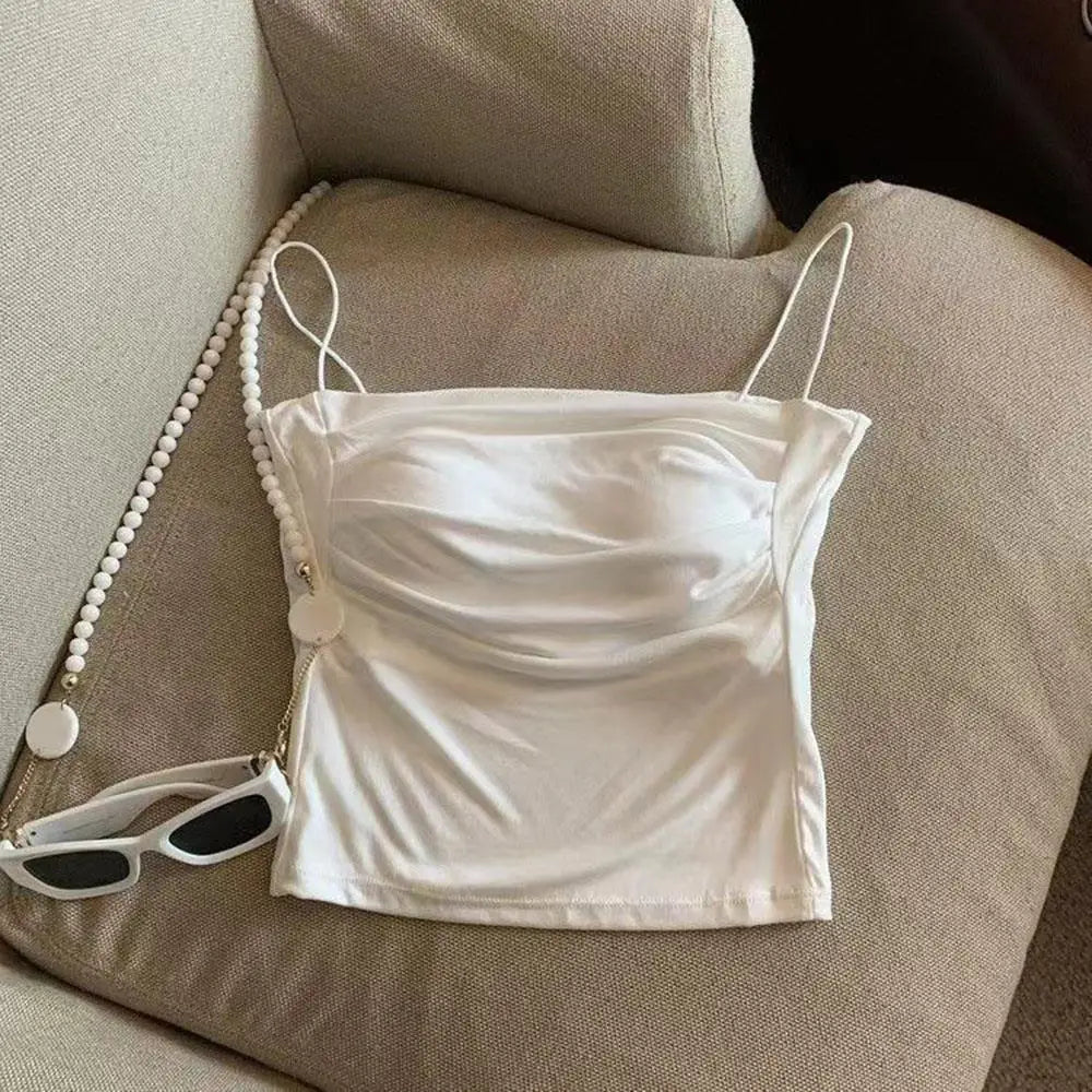 Women Casual Vest Beauty Back Camisole With Thin Straps Sexy Sleeveless Tank Tops Summer Female Bra Lingerie Tees Streetwear