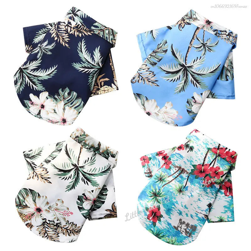 Pet Beach Pineapple Shirts Hawaiian Style Dog Cat Coat Vest Spring Summer Thin Breathable Puppy T-Shirt Clothes Fashion Costumes
