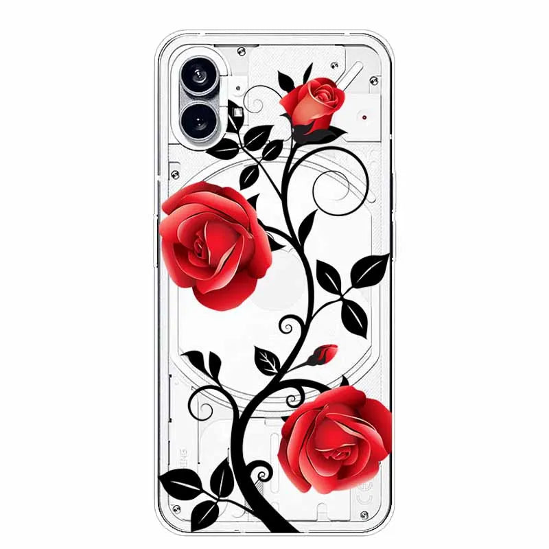 For Nothing Phone 1 2 Case Silicone Soft Cute Transparent Coque for Nothing Phone (2) TWO One Protective Funda Clear TPU Covers
