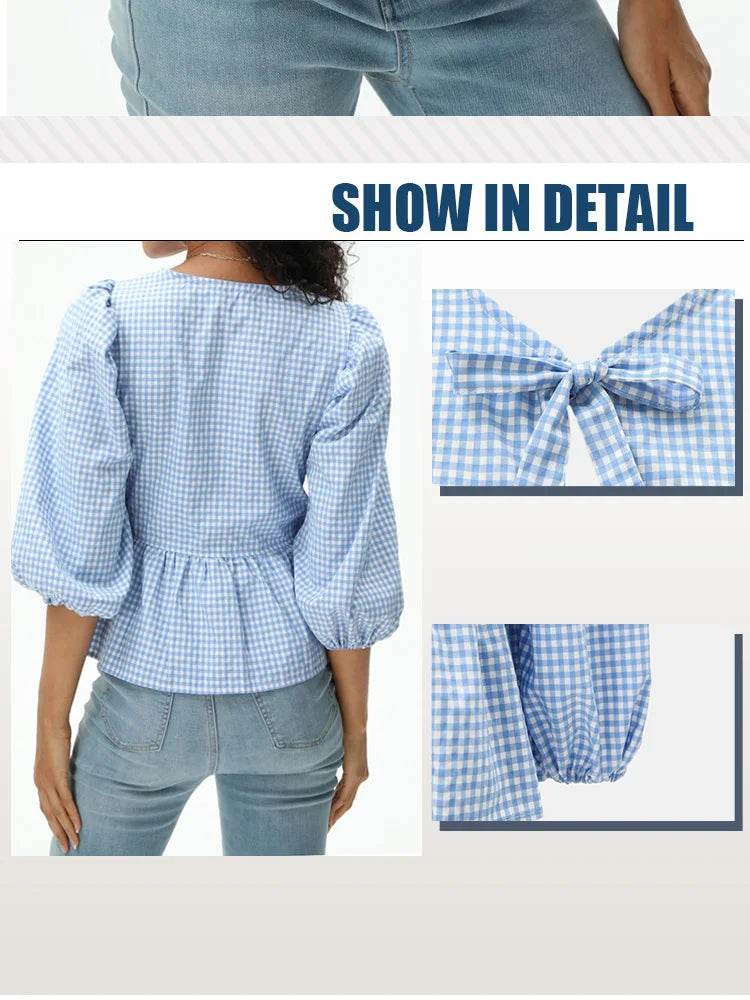 Women Y2K Peplum Tops Puff Short Sleeve Tie Up Blouse Shirt Summer Going Out Cute Babydoll Top Ruffle Hem Y2k Tops