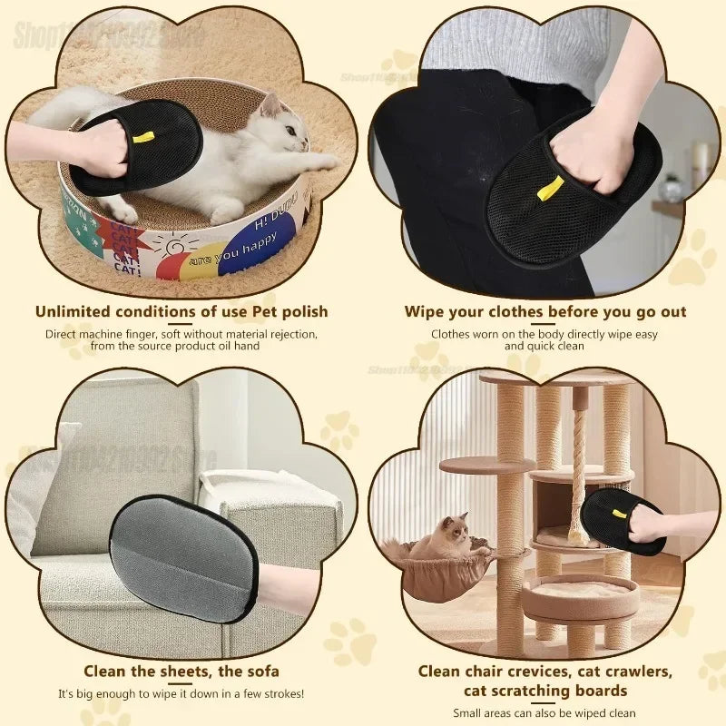 Pet Hair Remover Glove Static Dedusting Brush Pet Hair Remover Brush Removing Dog Cat Hair From Sofa Carpet Clothes Tool Supplie