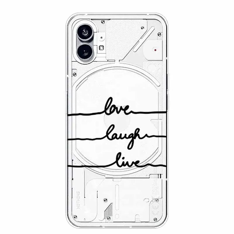 For Nothing Phone 1 2 Case Silicone Soft Cute Transparent Coque for Nothing Phone (2) TWO One Protective Funda Clear TPU Covers