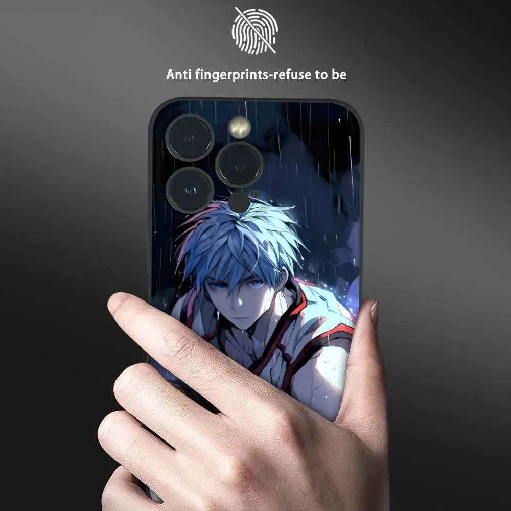 Anime K-Kuroko no Basuke Phone Case For iPhone 16 15 14 13 Pro Max Plus Mini Frosted Soft Shell Funda
