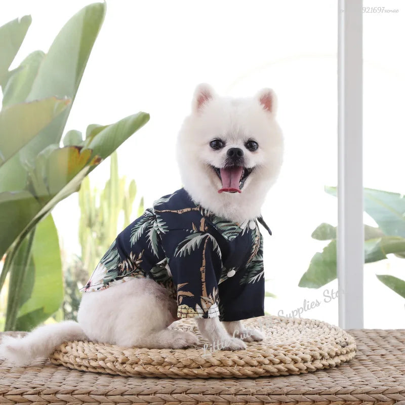 Pet Beach Pineapple Shirts Hawaiian Style Dog Cat Coat Vest Spring Summer Thin Breathable Puppy T-Shirt Clothes Fashion Costumes