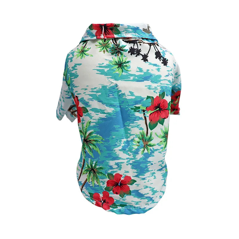 Hawaiian Style Puppy Clothes for Small Medium Dogs T-shirt Pet Clothing French Bulldog Vest Pets Outfits Chihuahua Costumes