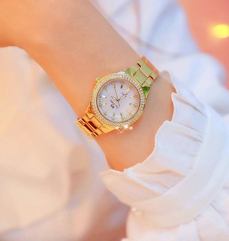 Women Wrist Watches For Ladies Dress Gold Watch Crystal Diamond Women Watches Stainless Steel Silver Clock Montre Femme