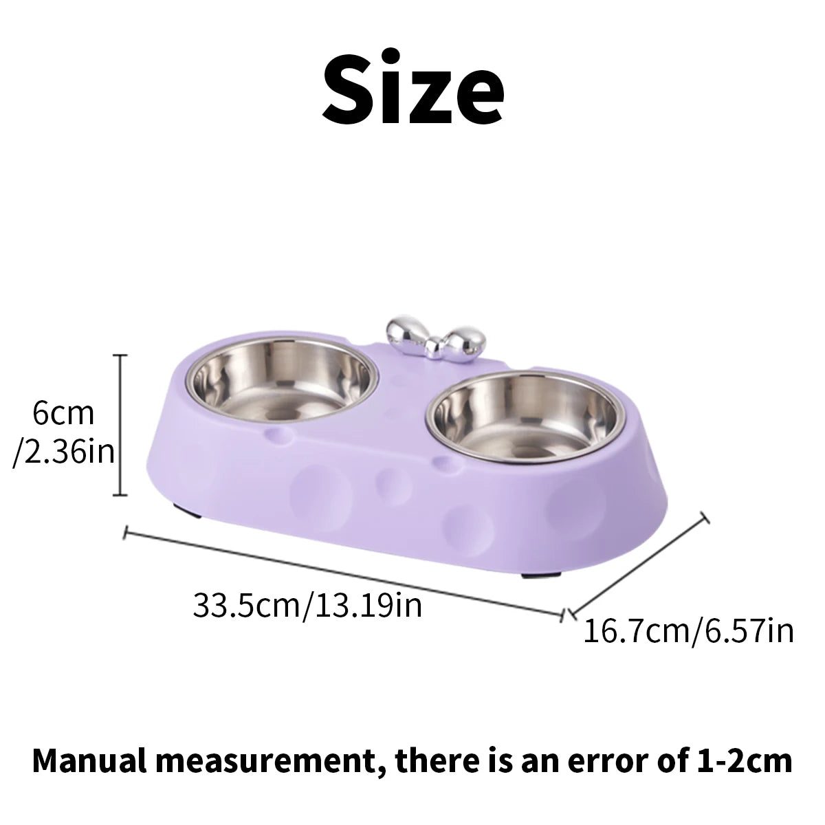 A dog stainless steel bowl Double bowl Pet bowl Cheese bow Cat bowl non-slip and anti-upset