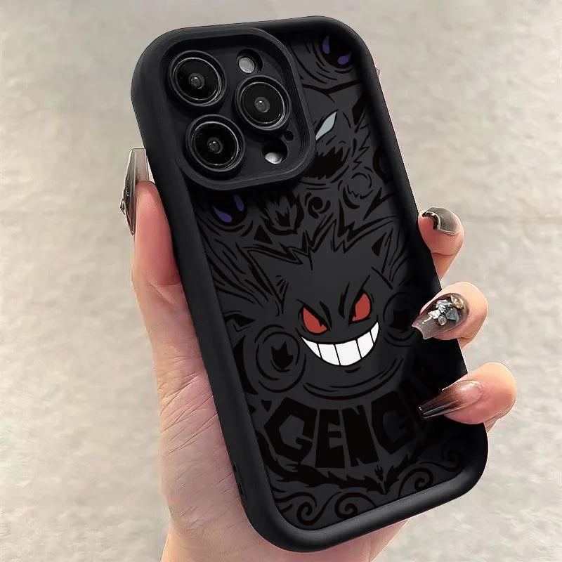 Gengar Phone Case for iPhone 15 14 Liquid Silicone Shockproof Cover
