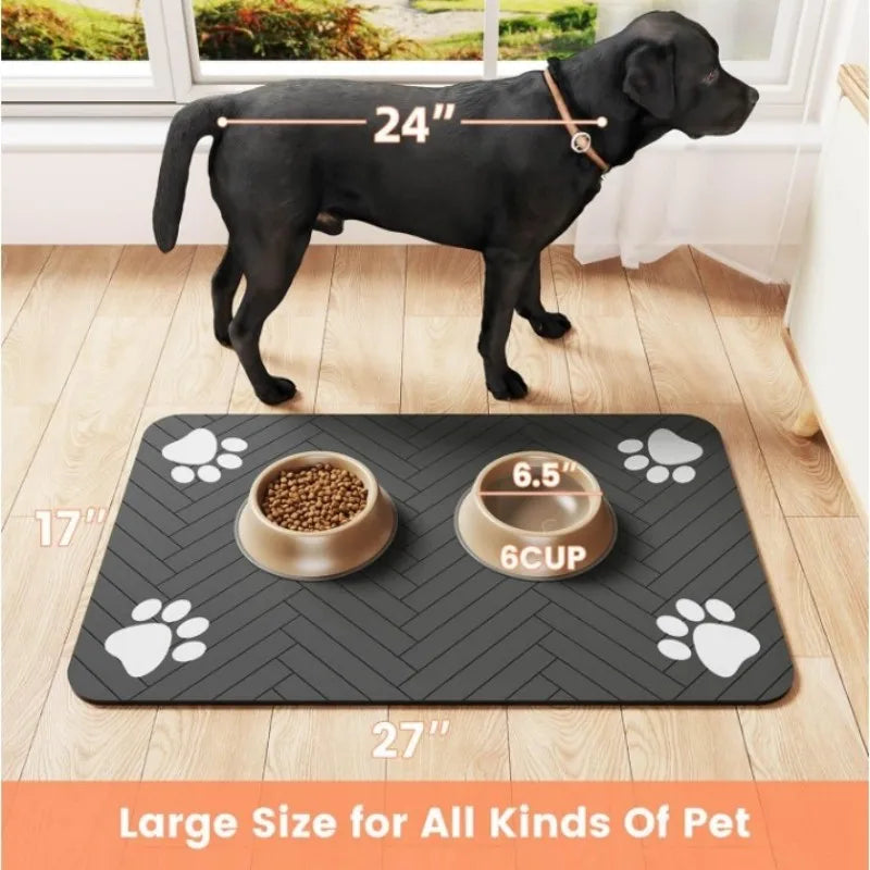 VIKAMA diatom mud pet dining area cat and dog placemat, water-absorbing, anti-slip feeding, splash-proof pad, pet supplies