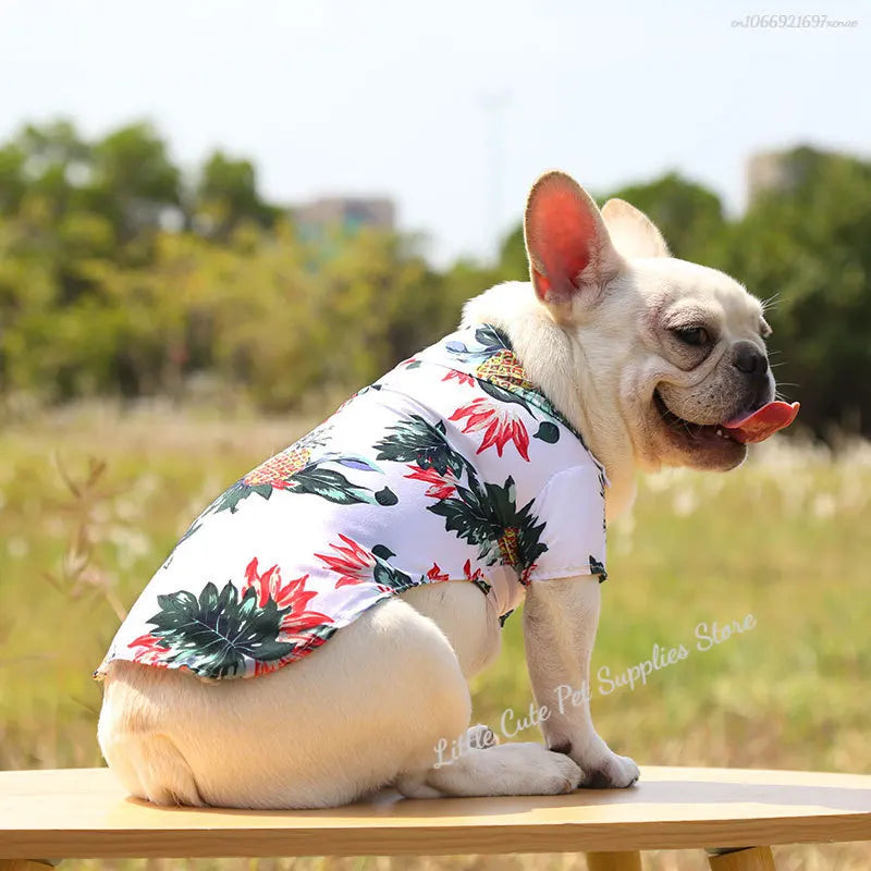 Pet Beach Pineapple Shirts Hawaiian Style Dog Cat Coat Vest Spring Summer Thin Breathable Puppy T-Shirt Clothes Fashion Costumes