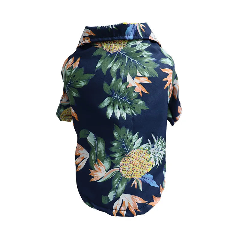 Hawaiian Style Puppy Clothes for Small Medium Dogs T-shirt Pet Clothing French Bulldog Vest Pets Outfits Chihuahua Costumes