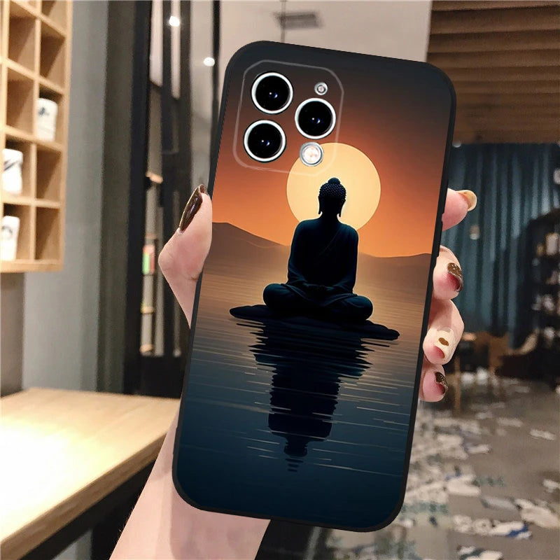 Buddha Phone Case For iPhone 16 15 13 14  Pro Max 16 14 13 Pro 15 Plus 16E Silicone Cover