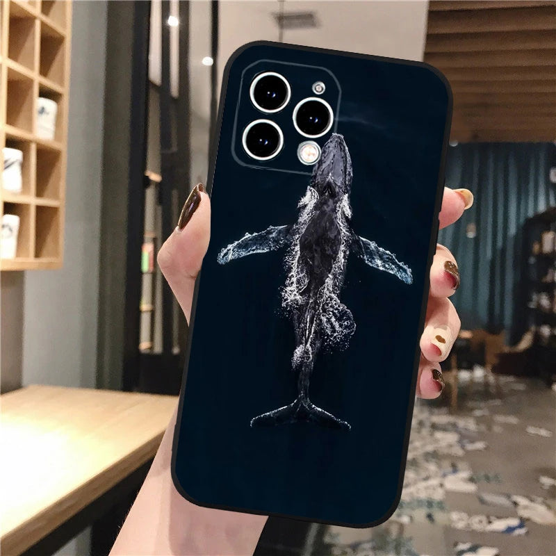 Whale Phone Case For iphone 16 15 14 Pro Max 16 15 14 13 12 Pro 15Plus iphone 11