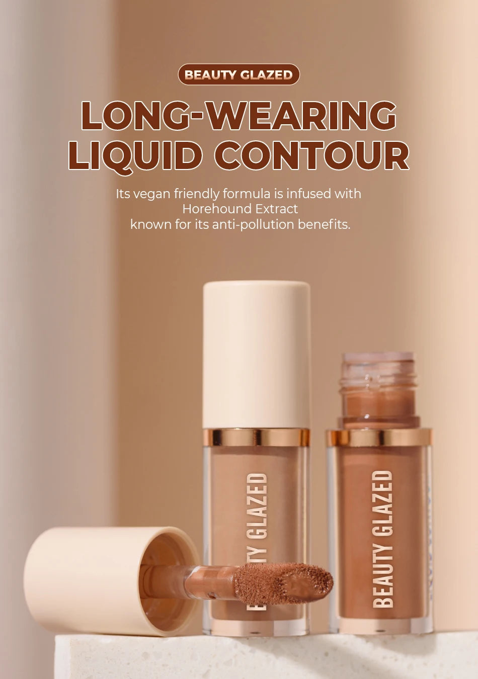 2025 Beauty Glazed 2 Color Liquid Contouring To Enhance The Facial Contour,Waterproof ,Matte,V-face Shaping Contour  Face Makeup