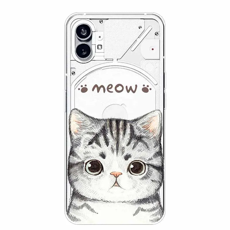 For Nothing Phone 1 2 Case Silicone Soft Cute Transparent Coque for Nothing Phone (2) TWO One Protective Funda Clear TPU Covers