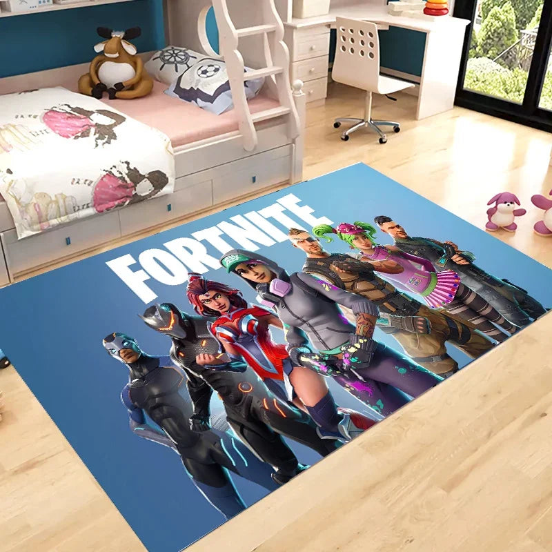 Fortnites Carpet Non-slip Bathroom Rug Fortress Night Rectangle Flannel Bath Mat Cartoon Kitchen Living Room Door Rug Kids Gift
