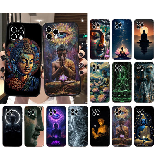 Buddha Phone Case For iPhone 16 15 13 14  Pro Max 16 14 13 Pro 15 Plus 16E Silicone Cover