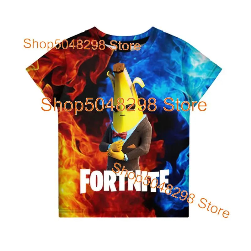 Peely Fortnited 8 To 19 Years Kids T Shirt Battle Royale Cartoon Tops Teen Clothes Men Women Hero 3D Printed T-shirt Boys Girls