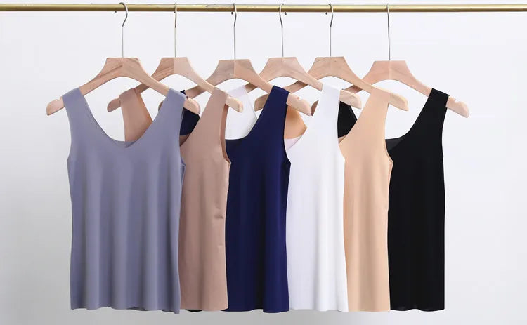 Plus Size Full Slips Dresses For Women Thin Seamless Ice Silk Summer Petticoat Underskirt Dress Sleeveless Inner Vest Dress 5XL