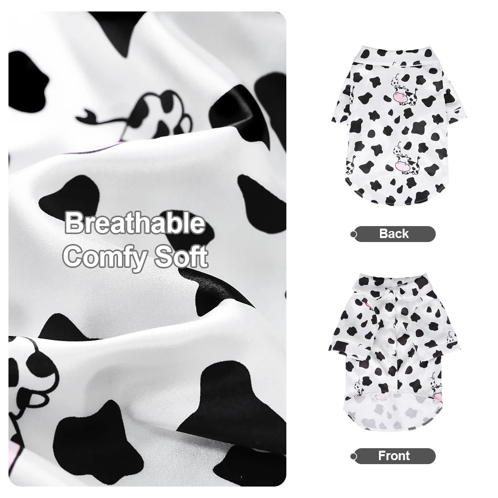 Pet Dog T Shirt Clothes - Cute Adorable Leopard & Bee & Cow Print, Lightweight Cozy Soft Homewear Outfit Pet Wear Clothes