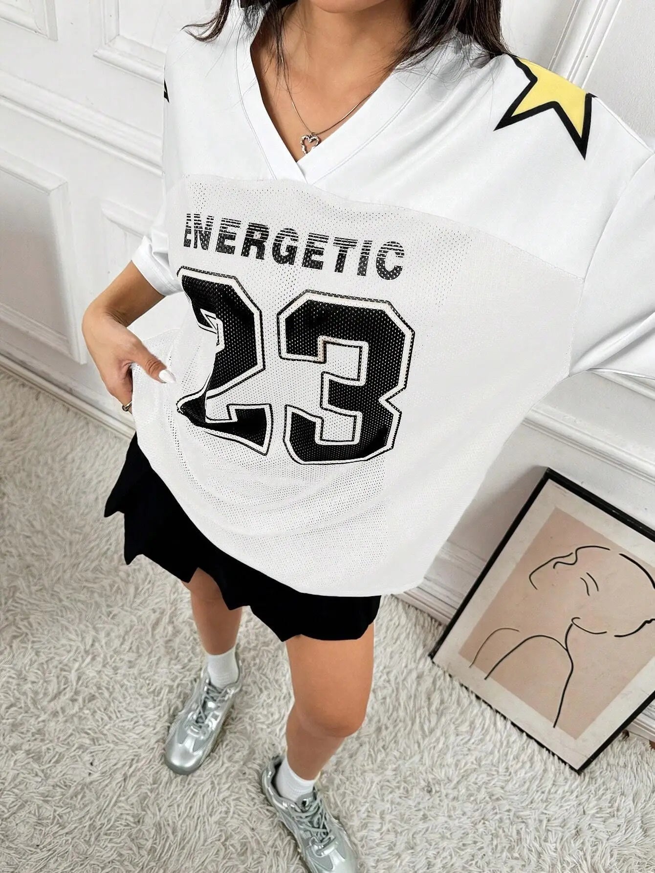 Lady Pink European and American Fashionable Loose Casual Street Printed Sportswear Tops Summer Girl Style Short Sleeved T-shirt