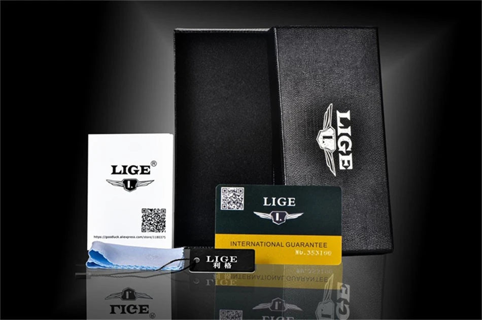 2024 New Top LIGE Brand Luxury Men Watch Business Square Watch Men Casual Sport Quartz Chronograph Clock Male Waterproof Watches