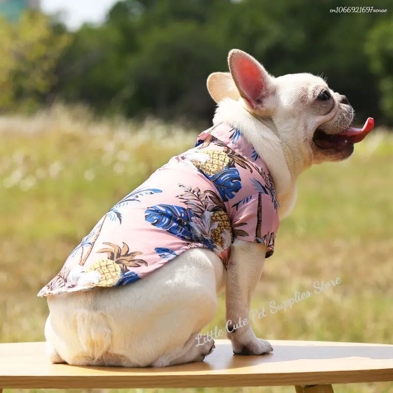 Pet Beach Pineapple Shirts Hawaiian Style Dog Cat Coat Vest Spring Summer Thin Breathable Puppy T-Shirt Clothes Fashion Costumes