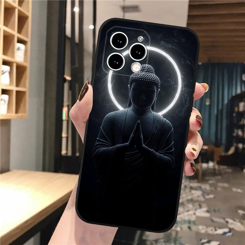 Buddha Phone Case For iPhone 16 15 13 14  Pro Max 16 14 13 Pro 15 Plus 16E Silicone Cover