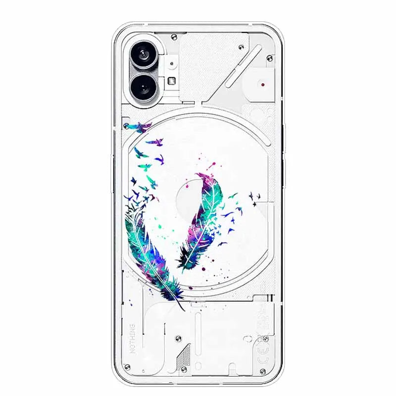 For Nothing Phone 1 2 Case Silicone Soft Cute Transparent Coque for Nothing Phone (2) TWO One Protective Funda Clear TPU Covers