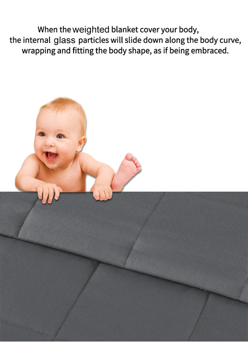 Weighted Blanket for Adult Decompression Sleep Aid Pressure Sleeping Quilted Blanket Heavy Quilt Throw Blanket 5 Sizes
