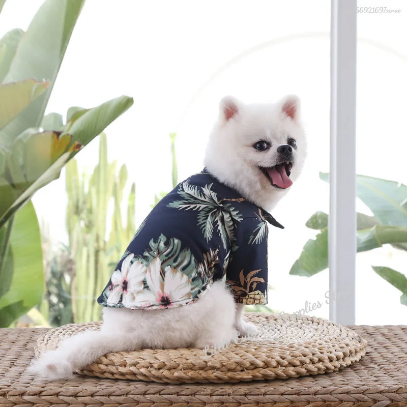 Pet Beach Pineapple Shirts Hawaiian Style Dog Cat Coat Vest Spring Summer Thin Breathable Puppy T-Shirt Clothes Fashion Costumes