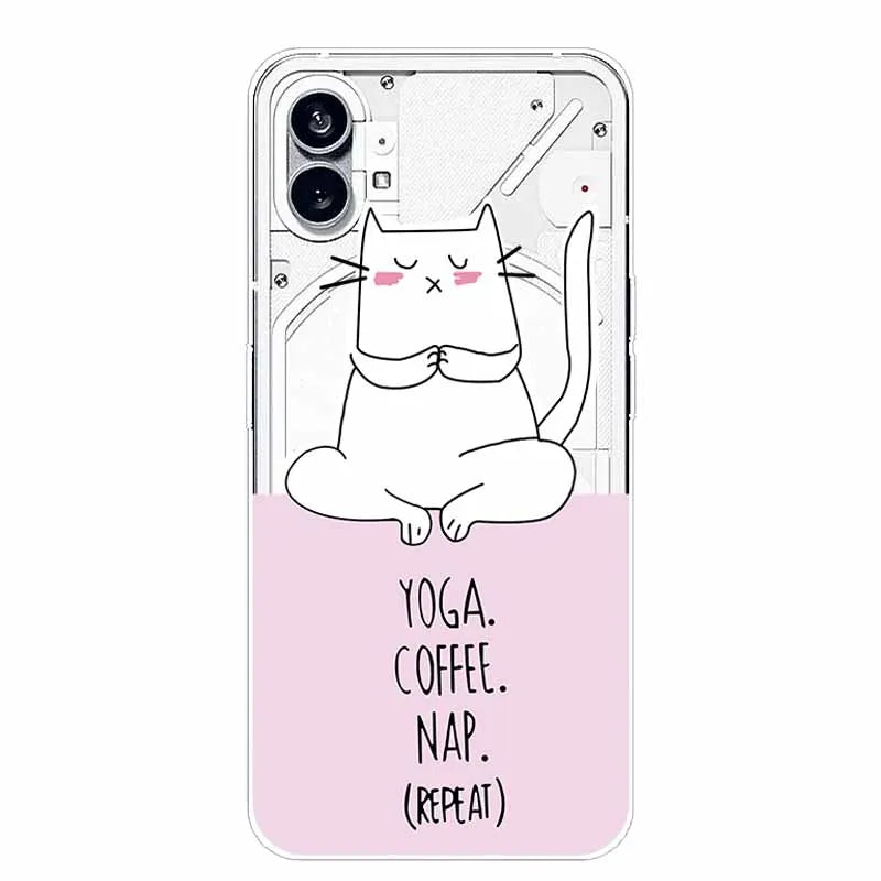 For Nothing Phone 1 2 Case Silicone Soft Cute Transparent Coque for Nothing Phone (2) TWO One Protective Funda Clear TPU Covers