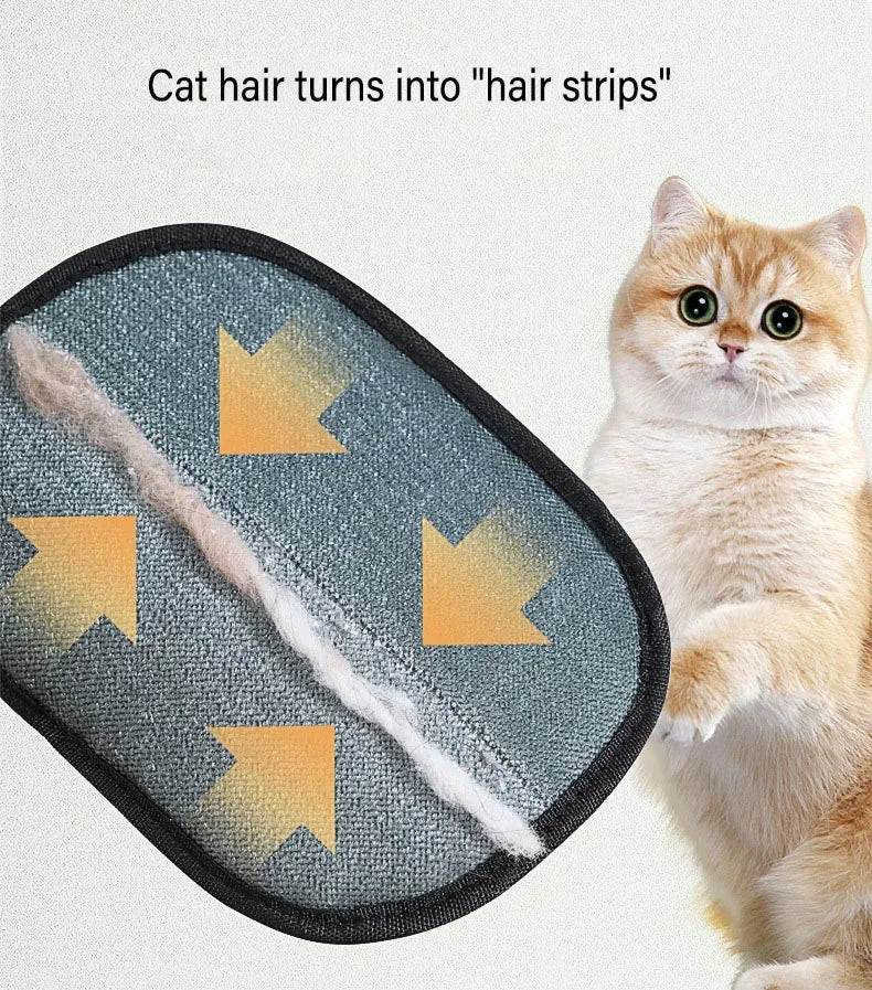Pet Hair Removal Tool  Hair Remover Reusable Static Removal Gloves Double-Sided Grooming Gloves for Pets Removes Pet Fur Hair