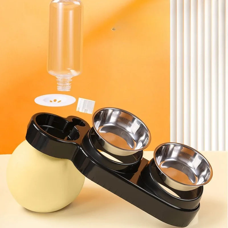 Functional  Double Pet Bowls Neck Protection for Cats Dogs Non-Tip Design for Feeding, Elevate Your Pet's Meal Time