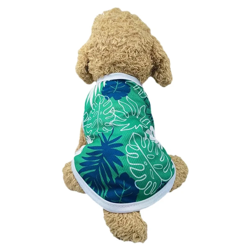 Summer Dog Vest Clothes For Small Medium Dogs Cats Breathable Hawaiian Beach Style Puppy T-shirt  Chihuahua Yorkshire Pug Coat