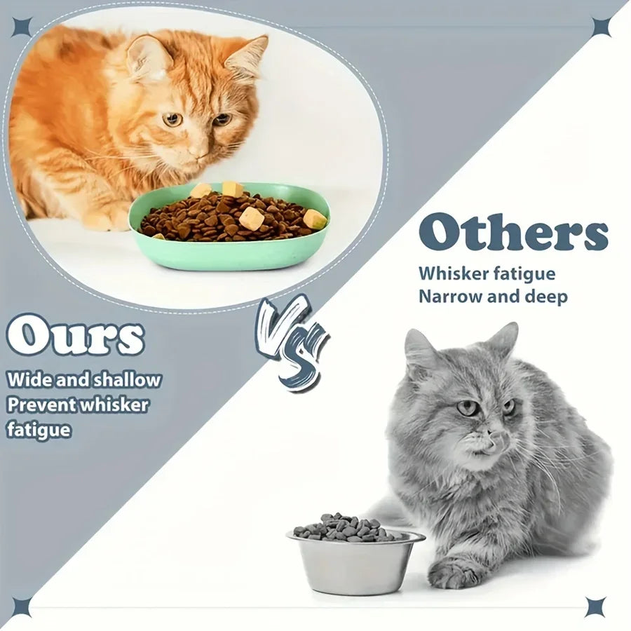 5/10pcs Heart Shape Plastic Cat Bowls Set - Shallow Pet Food & Water Dishes, Suitable for Small Cats, Kittens