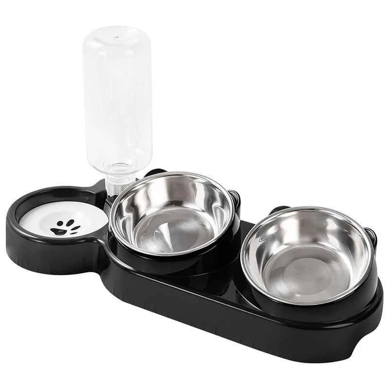 Functional  Double Pet Bowls Neck Protection for Cats Dogs Non-Tip Design for Feeding, Elevate Your Pet's Meal Time