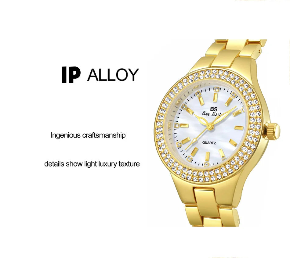 Luxury Elegant Quartz Watches Women High Quality Diamond Dial Ladies Watch Fashion Stainless Steel Bracelet Women's Wristwatch
