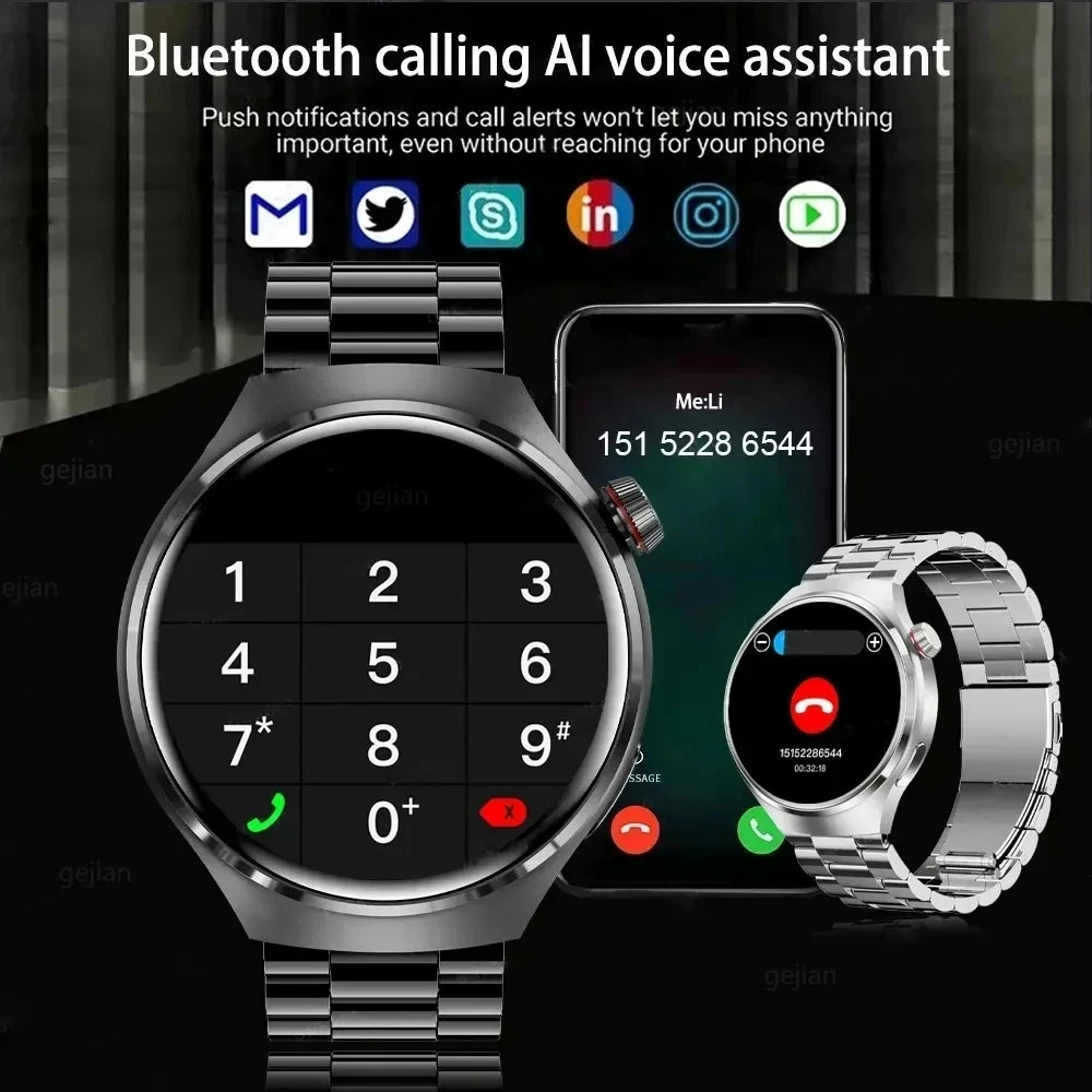 2024 New For Android Smart Watch Men's GT4 Pro 466 * 466 HD screen Bluetooth call IP68 Waterproof Sports Heart rate Smart Watch