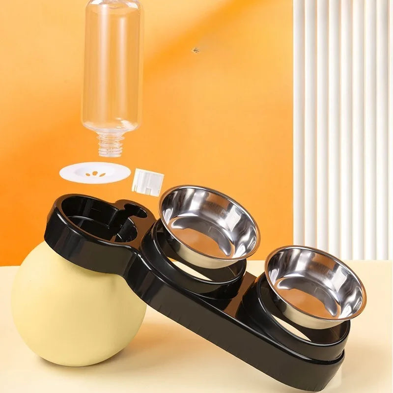 Functional  Double Pet Bowls Neck Protection for Cats Dogs Non-Tip Design for Feeding, Elevate Your Pet's Meal Time