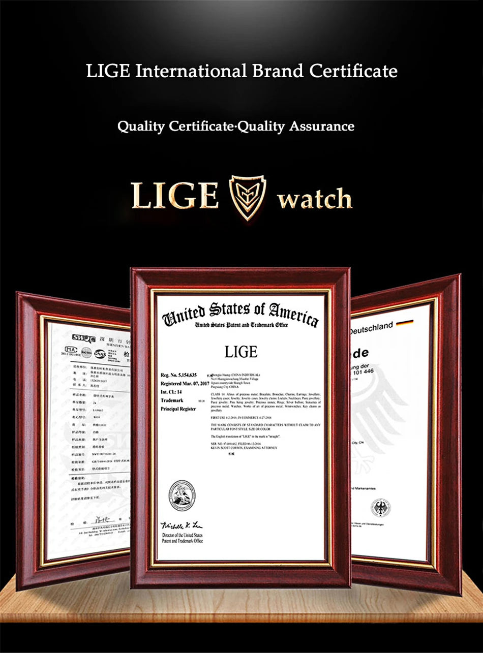 2023 New Mens Watches LIGE Top Brand Leather Chronograph Waterproof Sport Automatic Date Quartz Watch For Men Relogio Masculino