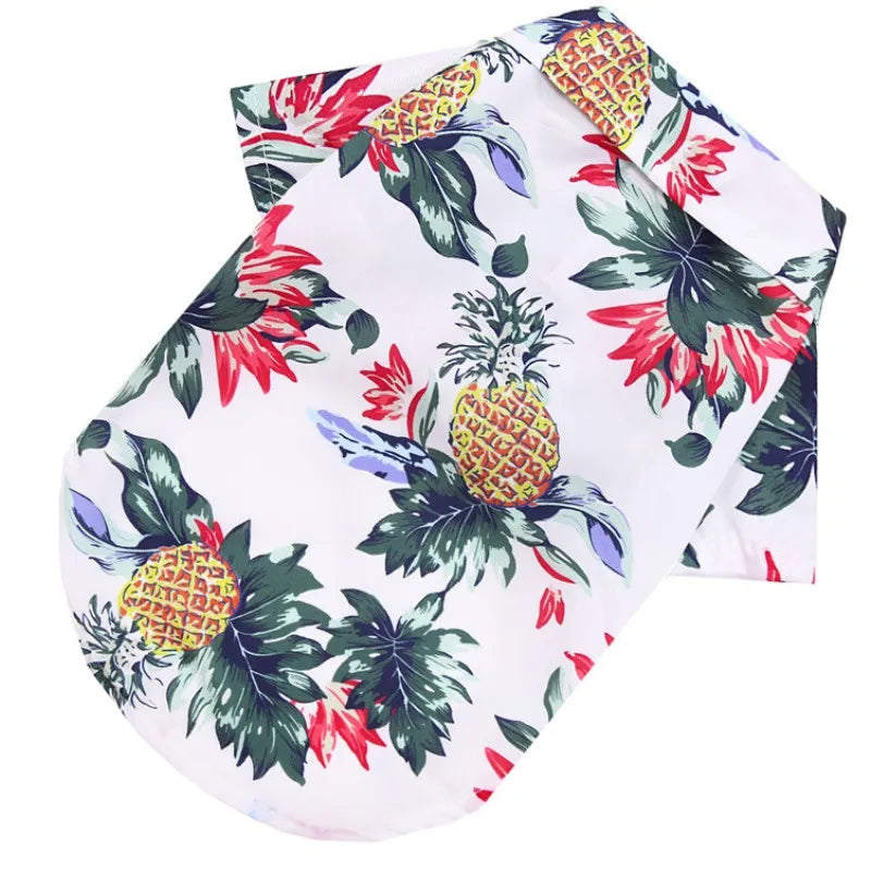 Summer Hawaiian Beach Style Dog Shirt Fashion Pet Dog Clothes Print Puppy Vest Breathable Cat Thin Shirt Pet Chihuahua Clothes