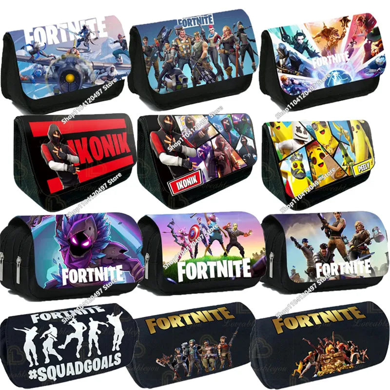 Shooting Game Pencilcase FORTNITED Boy Large Capacity Waterproof Pencil Pouch Office Stationary Gift Toy