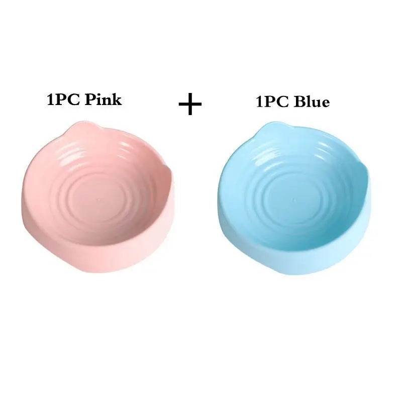 1-2Pcs Pet Dog Cat Food Bowl Cat Water Feeding Bowl Durable Plastic Standing Ear Threaded Pet Bowl Feeder Pets Accessories