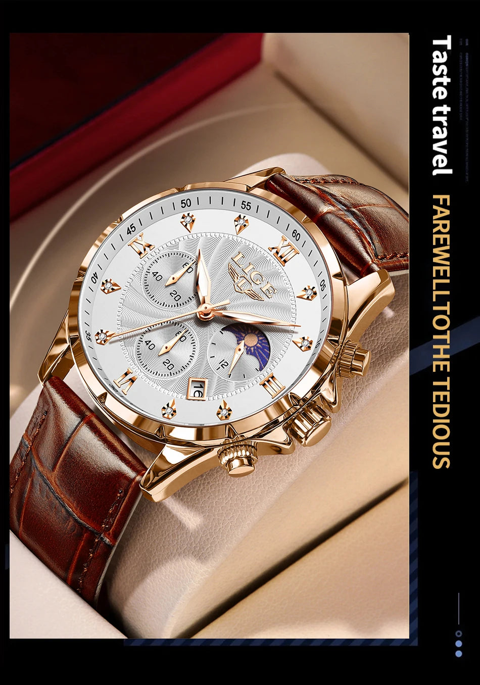 New Mens Watches LIGE Top Brand Luxury Leather Casual Quartz Watch Men's Sport Waterproof Clock Watch Relogios Masculino+Box