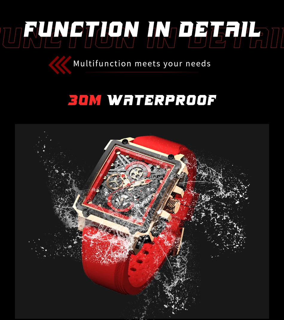 2024 New Top LIGE Brand Luxury Men Watch Business Square Watch Men Casual Sport Quartz Chronograph Clock Male Waterproof Watches