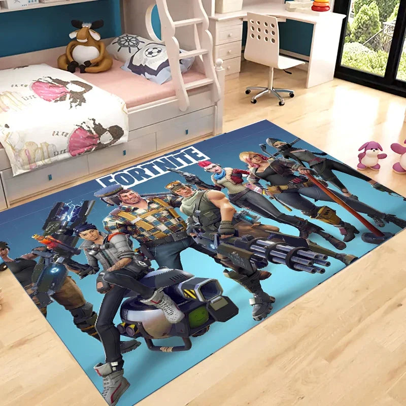 Fortnites Carpet Non-slip Bathroom Rug Fortress Night Rectangle Flannel Bath Mat Cartoon Kitchen Living Room Door Rug Kids Gift