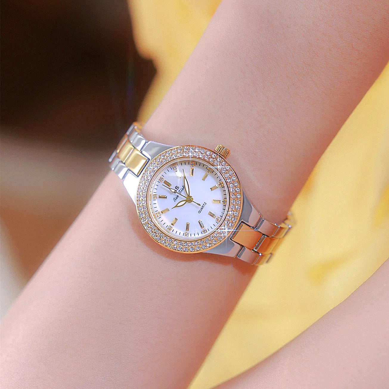 Luxury Elegant Quartz Watches Women High Quality Diamond Dial Ladies Watch Fashion Stainless Steel Bracelet Women's Wristwatch