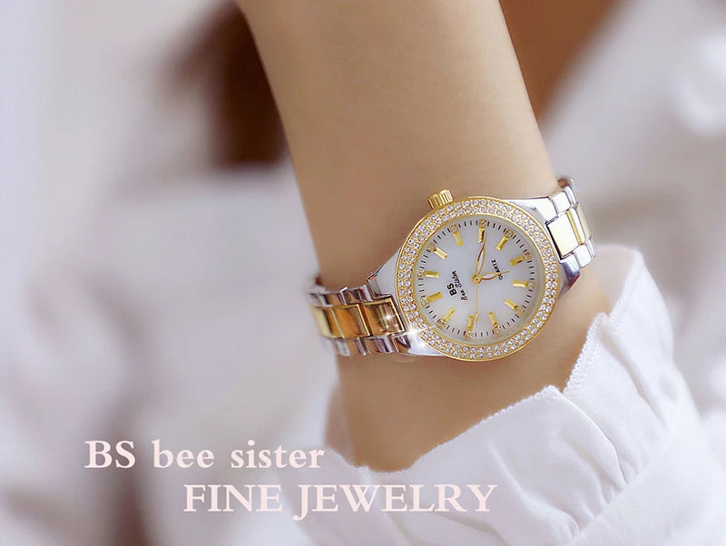 Women Wrist Watches For Ladies Dress Gold Watch Crystal Diamond Women Watches Stainless Steel Silver Clock Montre Femme