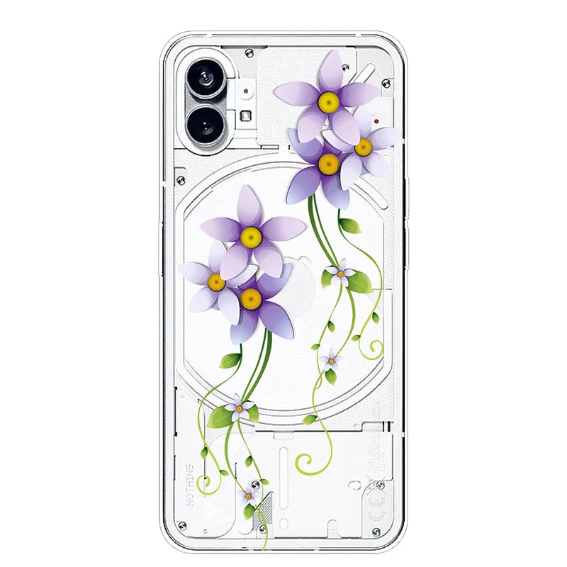 For Nothing Phone 1 2 Case Silicone Soft Cute Transparent Coque for Nothing Phone (2) TWO One Protective Funda Clear TPU Covers